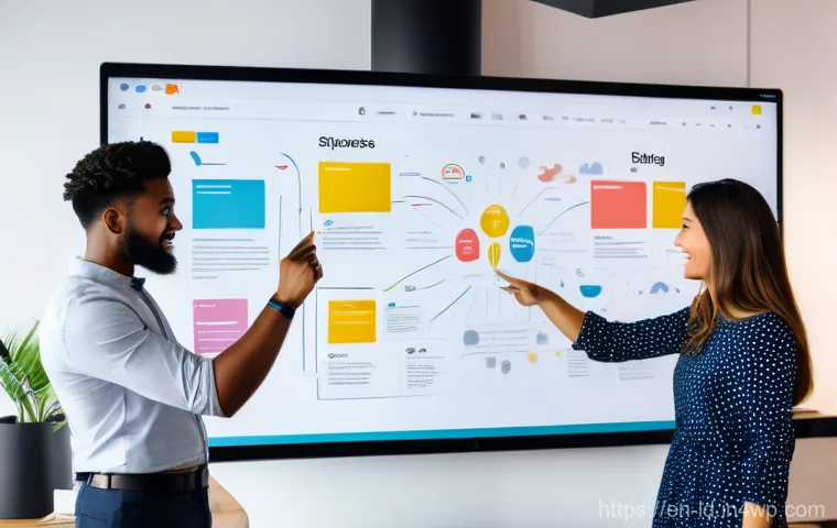 부업 아이디어의 상업적 가능성 분석 - A vibrant, diverse group of young entrepreneurs in a modern, sunlit co-working space, actively engag...