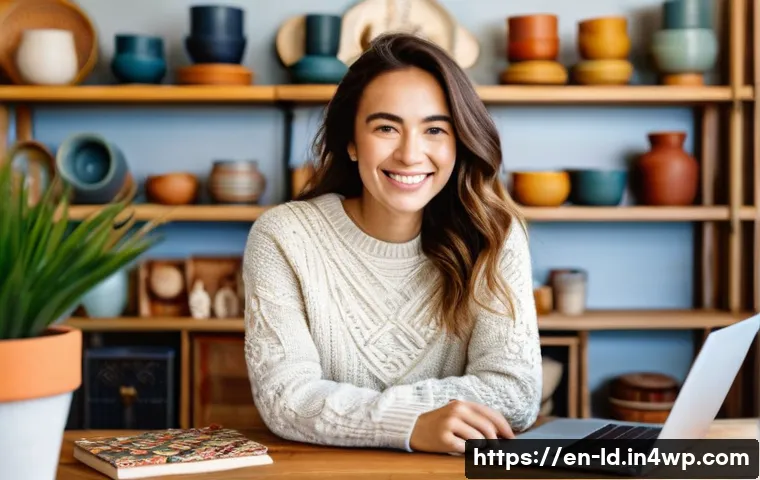 부업 시장의 소비자 행동 분석 - **Prompt 1: Empowered Creator in a Cozy Studio**
"A vibrant, high-detail image of a young woman,...